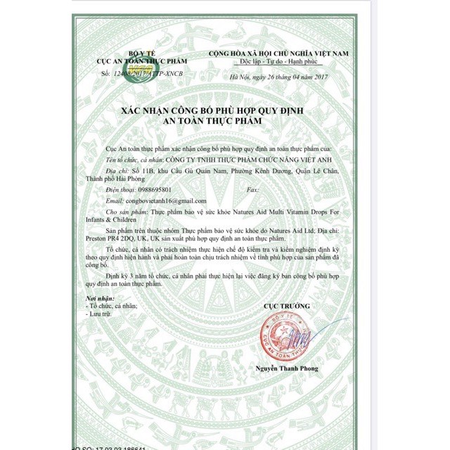 Vitamin tổng hợp Multi Vitamin Drop Natures Aid