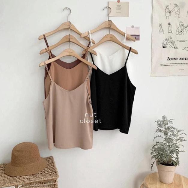 [Mã FASHIONT4WA2 giảm 10K đơn 50K] Áo 2 dây chất đũi lụa hàng đẹp