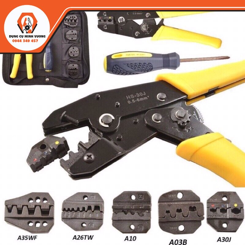 Bộ kìm 5 hàm bấm cos đa năng, thép siêu bền