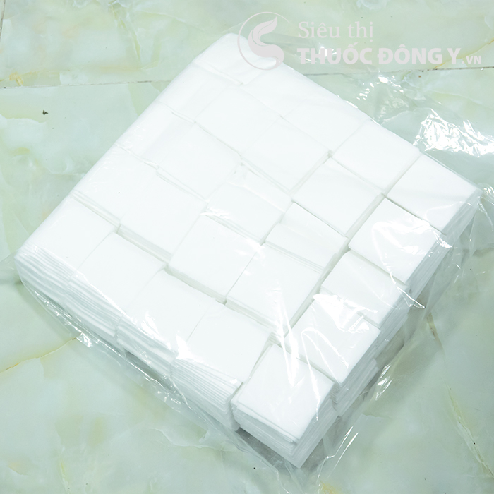 Bông gòn cắt miếng, bông gòn vuông 6x6cm Bảo Thạch bịch lớn 500g
