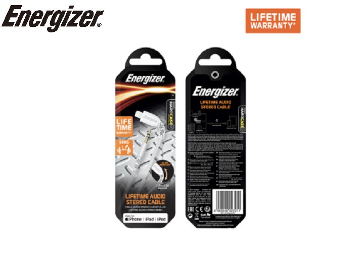 Cáp Lightning Lifetime Warranty Audio Energizermàu trắng - C41EUJALIHT