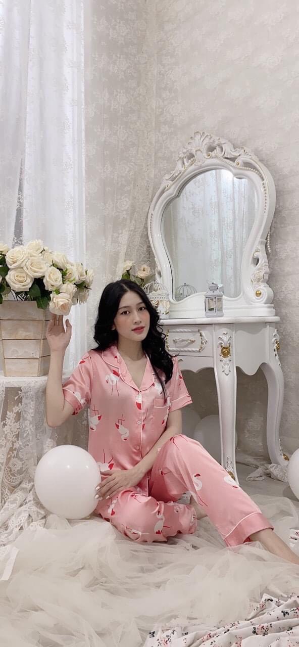 PIJAMA CHẤT VẢI LỤA MỀM MÁT IN HÌNH HOẠT HÌNH SIÊU CUTE