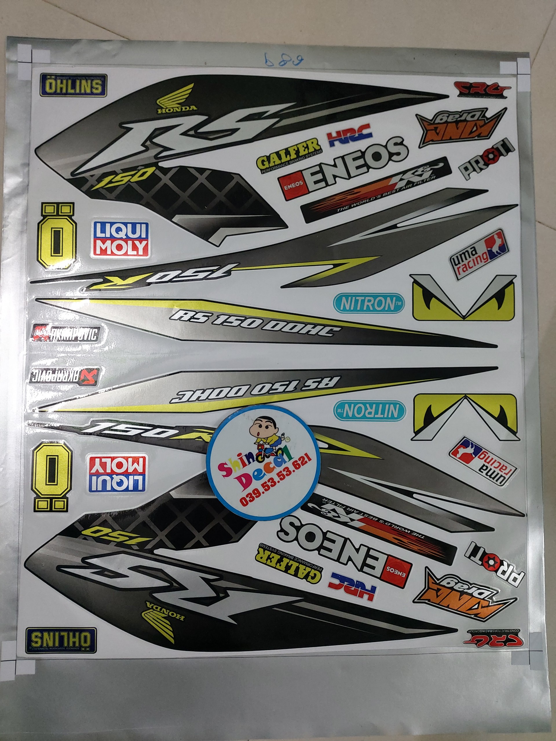 Tem sonic RS 150R tặng logo