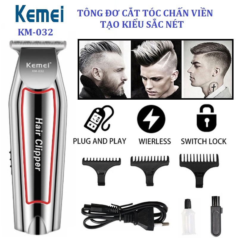 [ bảo hành 12 tháng ] Tông Đơ Cắt Tóc Chuyên Nghiệp, Gia Đình, Chấn Viền Kemei, Tông Đơ Chấn Viền Kemei -Tăng Đơ Trấn Viền Kẻ Viền Nhỏ Gọn Có Cữ