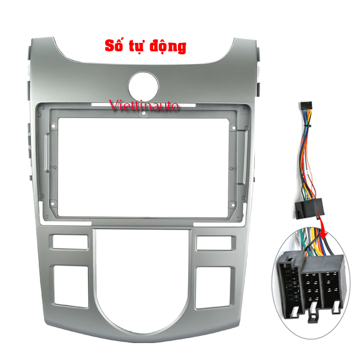 Mặt dưỡngxe kia forte, kia cerato số tự động lắp màn hình 9 in 2008-2013 kèm rắc nguồn