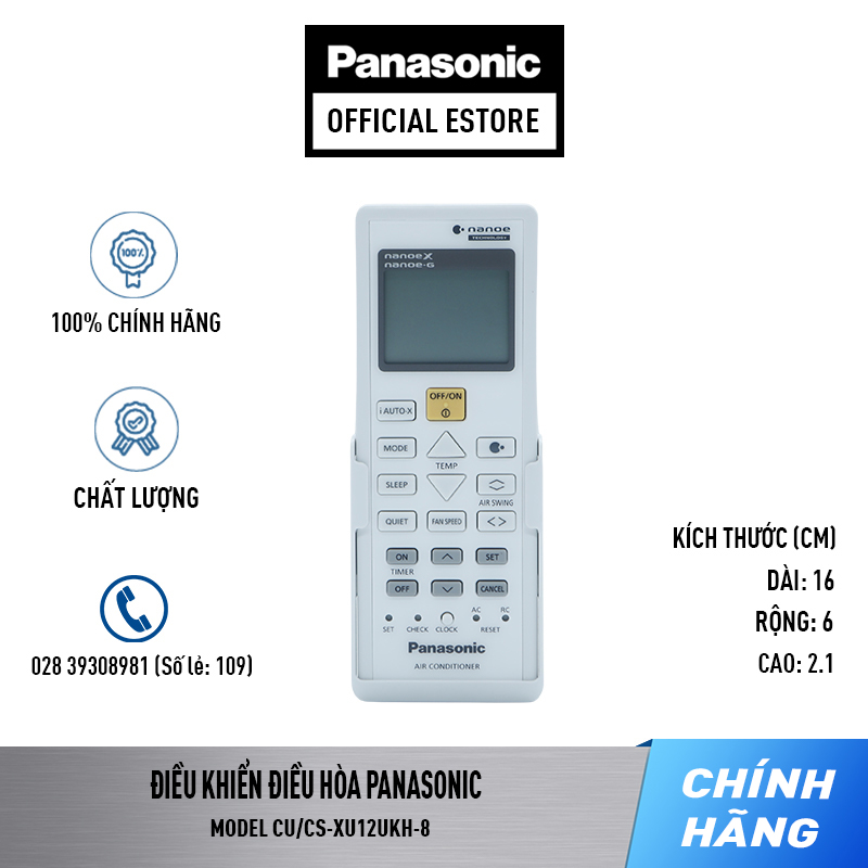 Điều khiển điều hòa Panasonic CS-XU12UKH-8/CS-XU9UKH-8/CS-XU18UKH-8/CS-XU24UKH-8 - Remote Máy lạnh/ Điều hòa Panasonic ACXA75C13920