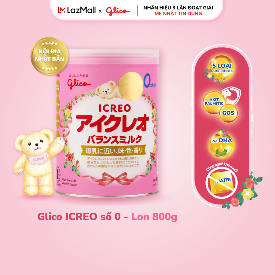 (ICREO SỐ 0) Sữa Glico Icreo Balance Milk - Lon 800g