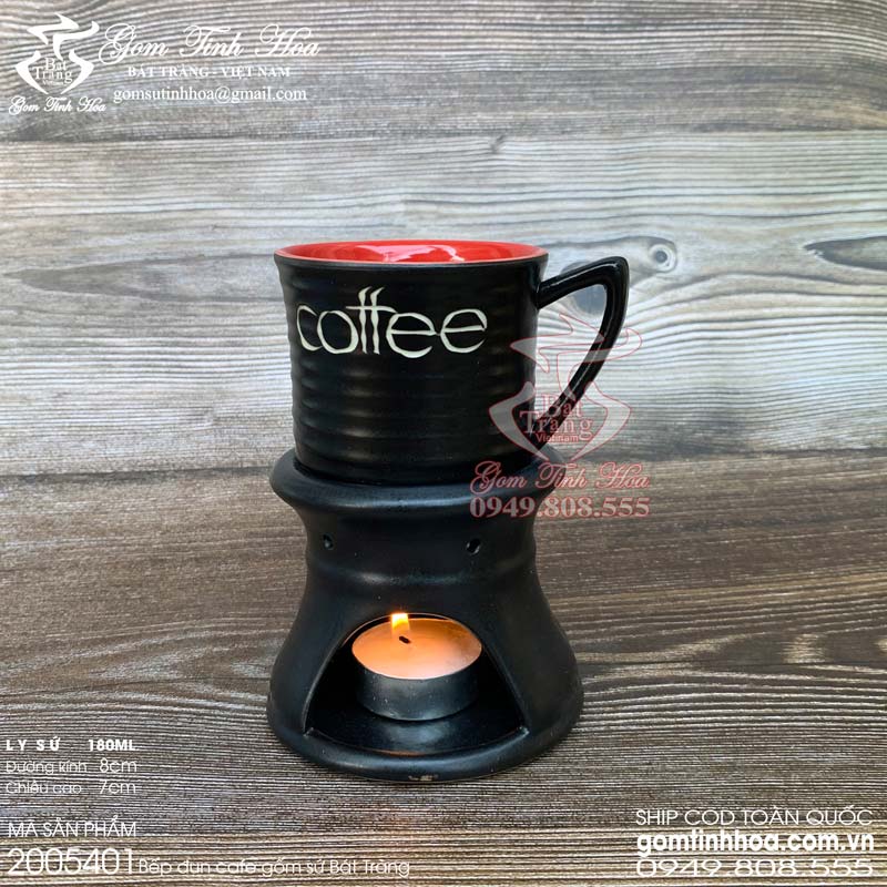 Ly tách cafe đốt nến gốm sứ Bát Tràng cao cấp