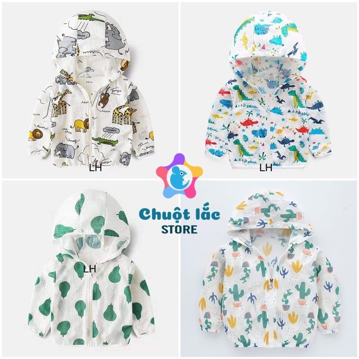 [HCM]Áo khoác áo chống nắng trẻ em chống tia UV chống thấm nước chống bám bụi chất đũi hàn mỏng nhẹ cho bé trai và bé gái từ 1 tuổi đên 7 tuổi (nhiều màu ngẫu nhiên) [Chuột Lắc Store]
