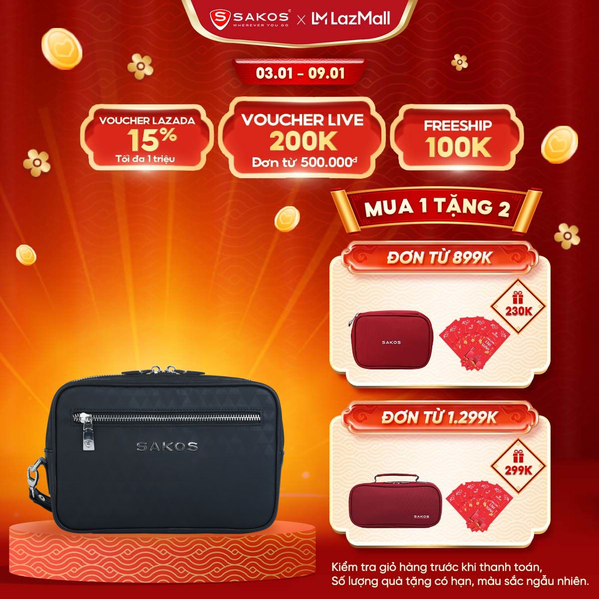 Ví - Clutch Cầm Tay SAKOS LIVELO