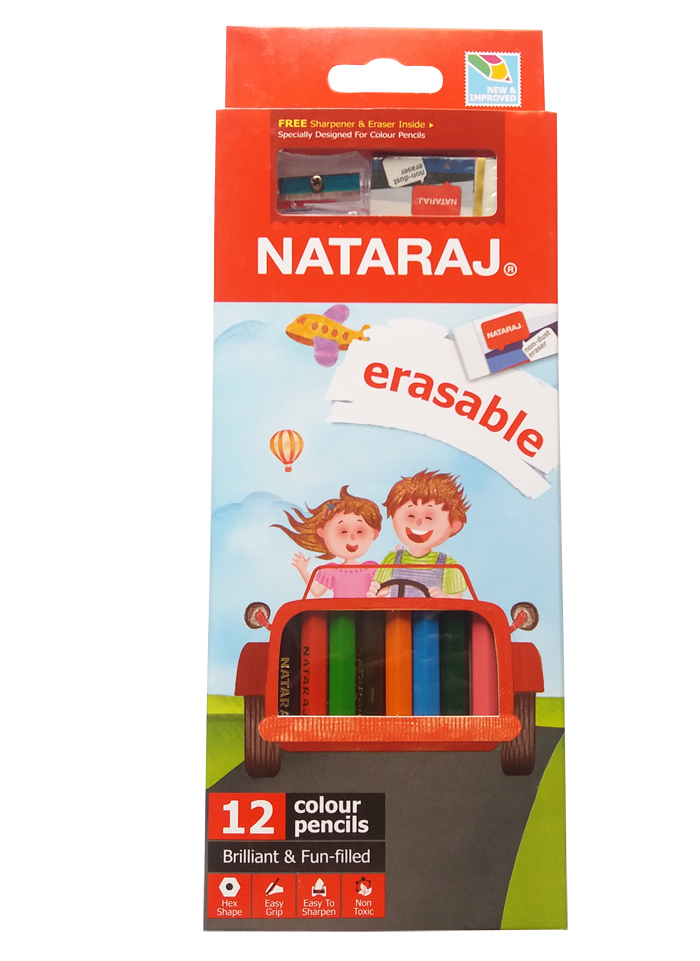 Hộp bút chì 12 màu dài nataraj - xuất xứ: ấn độ