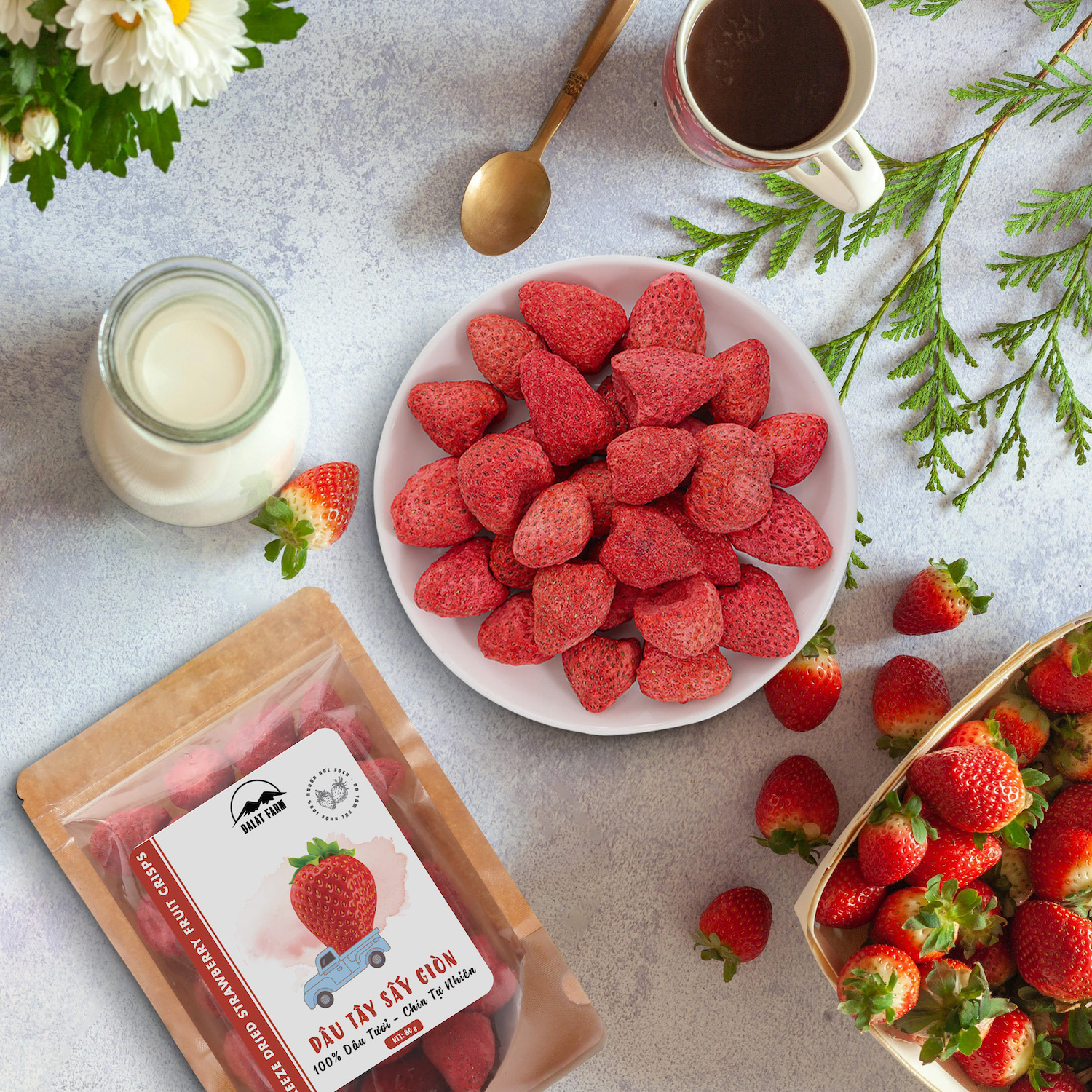 Dâu Tây Sấy Giòn - Túi 80g