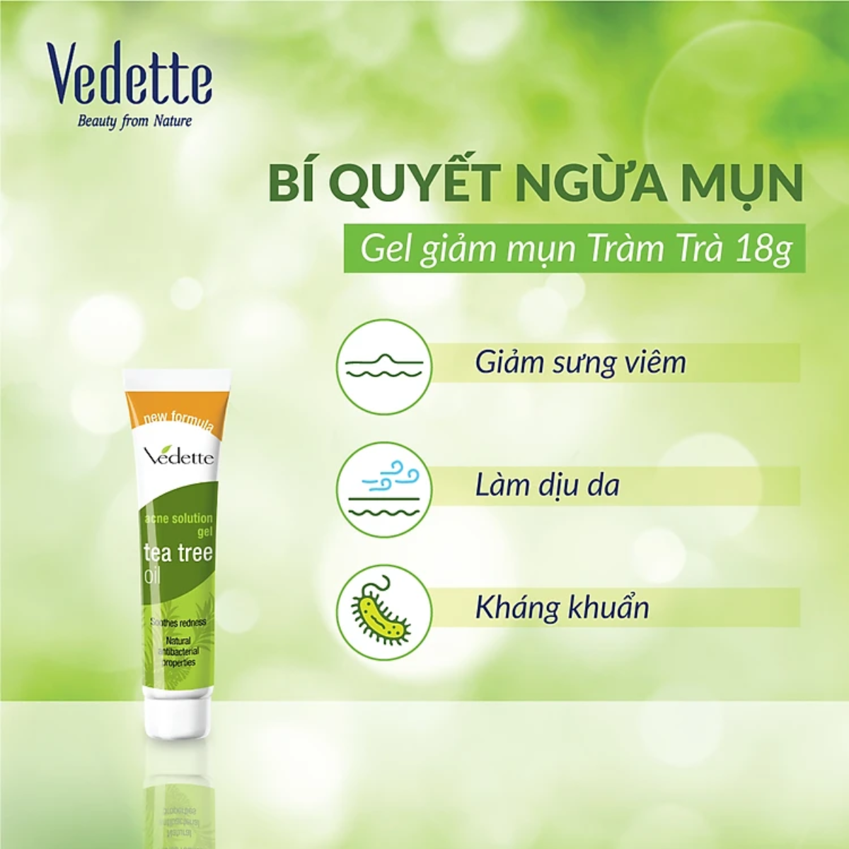 Gel Chấm Mụn Tràm Trà Vedette Tea Tree Oil - 18g