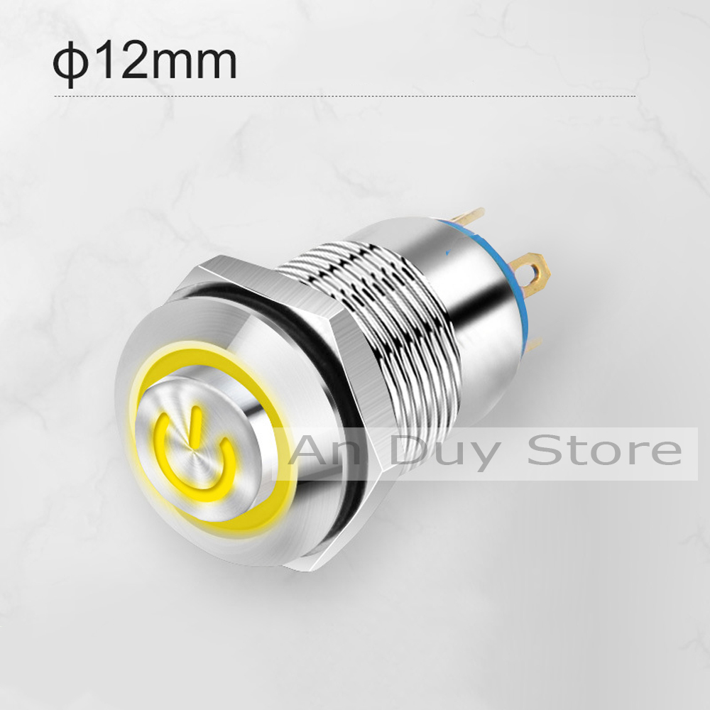 Công tắc Self-Lock và Nút nhấn tự Reset - 12mm (3V-24V) có đèn LED sáng
