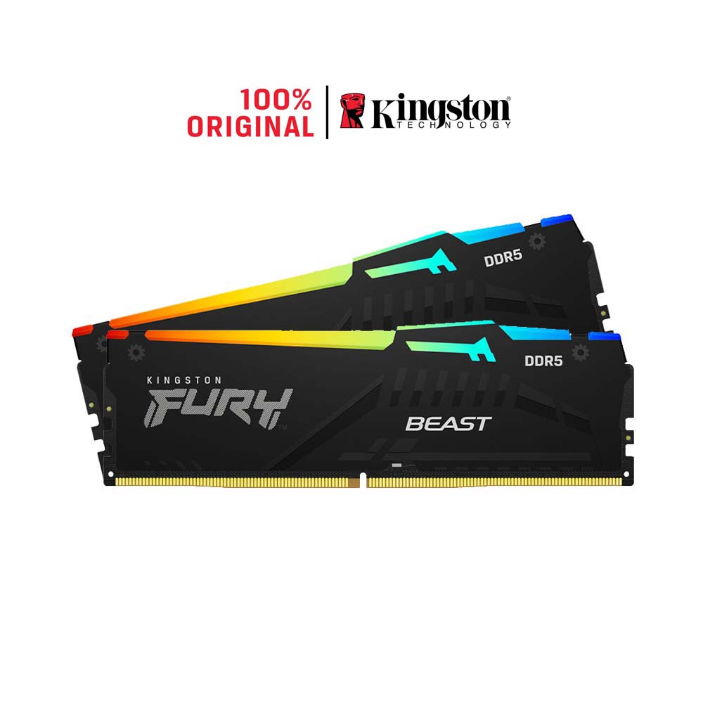 Ram PC Kingston Fury Beast RGB 32GB 5200MHz DDR5 2x16GB KF552C40BBAK2-32