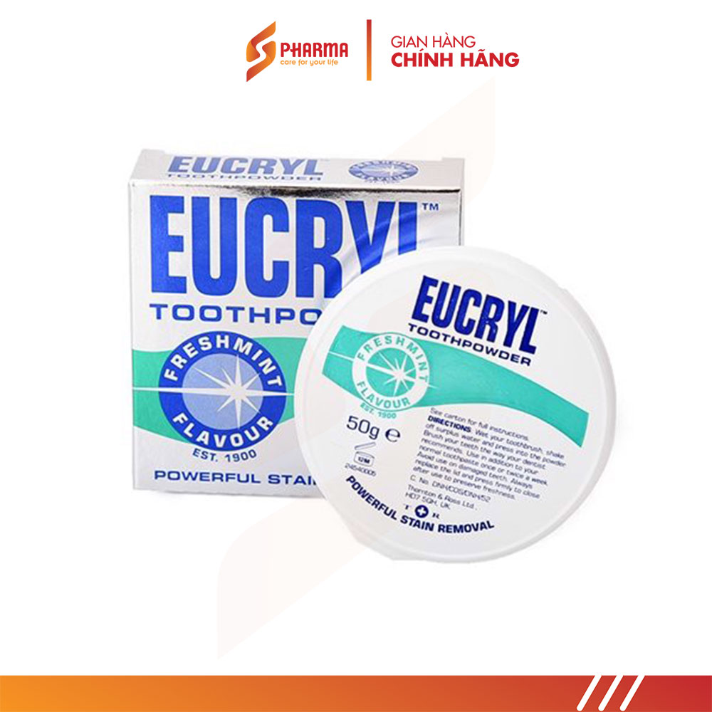 Bột Tẩy Trắng Răng Eucryl Toothpowder 50g Anh Quốc