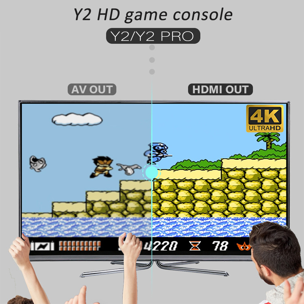 Y2 plus 600 Game wireless 4 button console-HDMI 4K support, wireless connection