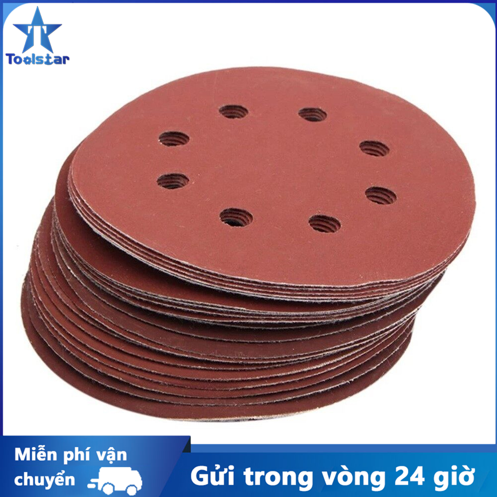 20pcs 5 Inch 125mm Round Sandpaper 8 Hole Sanding Discs Hook & Loop Grit 40-2000