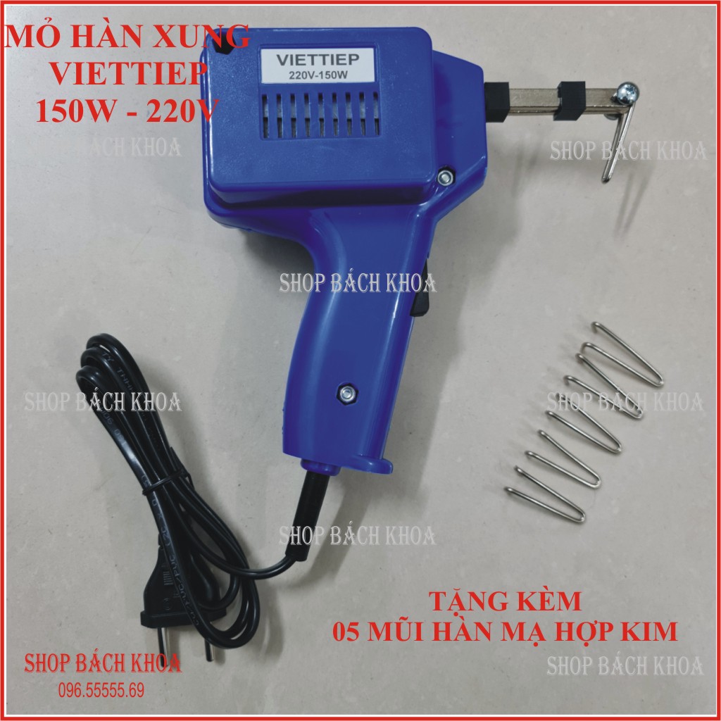 HÀNG TỐT GIÁ RẺ - Mỏ hàn xung 150W, mỏ hàn xung 100W, mỏ hàn xung Việt Tiệp. Tặng kèm 5 mũi hàn đồng mạ hợp kim, hàn ăn thiếc, bền, ít đứt gẫy. Shop Bách Khoa