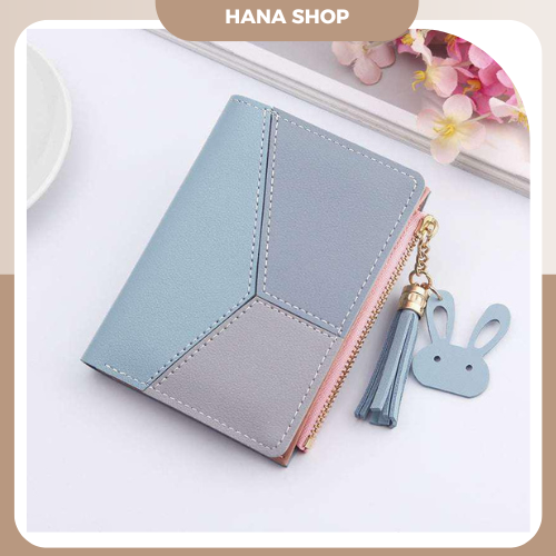 ví nữ mini ngắn cao cấp cầm tay (ví tam thể mini).