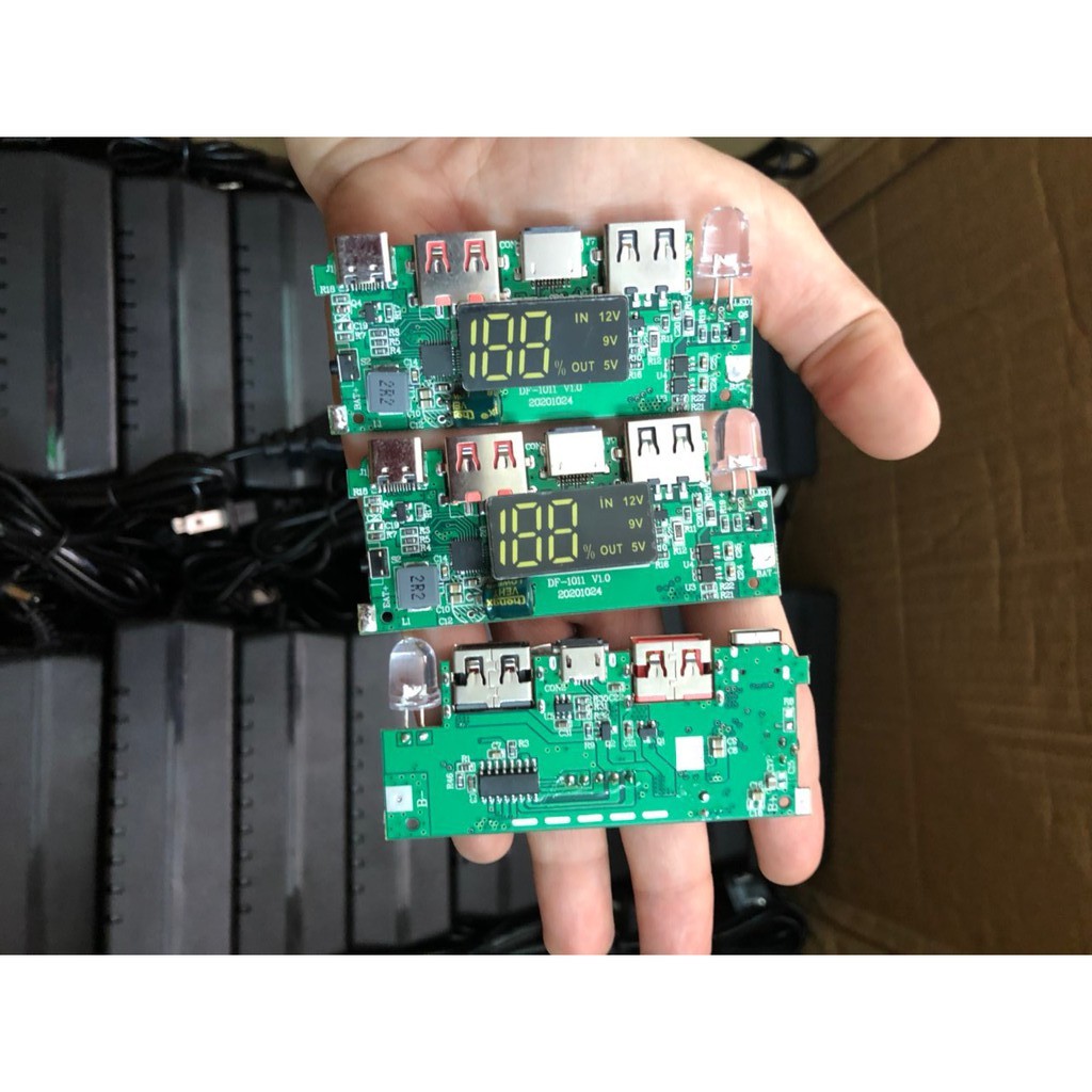 Mạch sạc dự phòng d.i.y cho box mica, type c, micro usb, lightning,sạc nhanh qc 3.0.