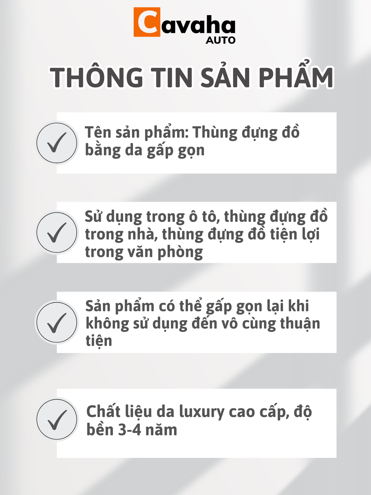 THÙNG ĐỰNG ĐỒ Ô TÔ BẰNG DA LUXURY BẢN 2024