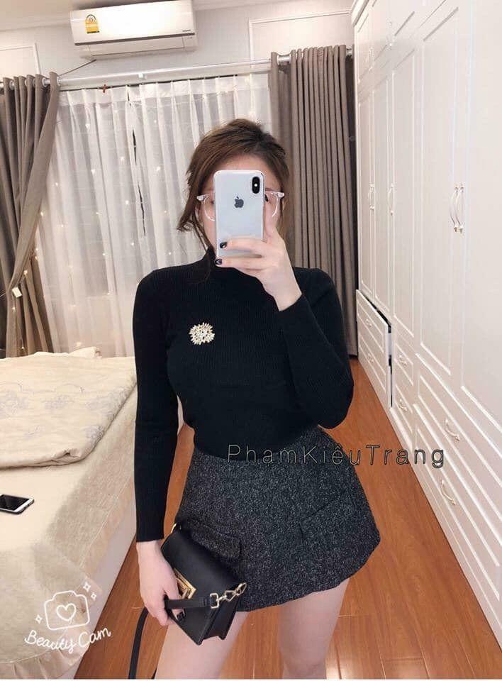 Áo thun ôm cổ 3 phân 11422 ( MÀU KEM )