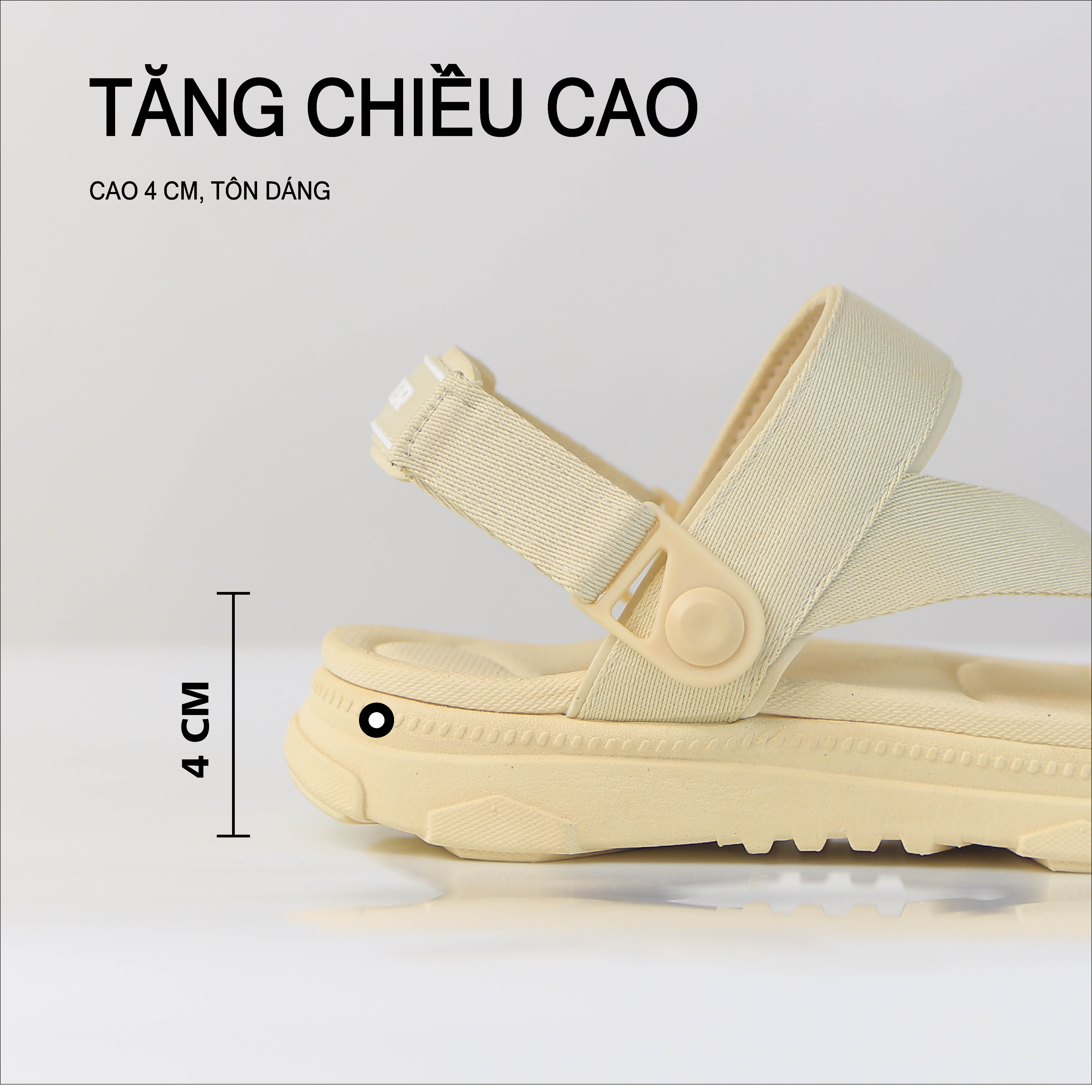 Giày Sandal SYNDER SD2 Màu Be Full [ kèm hộp + vớ ]