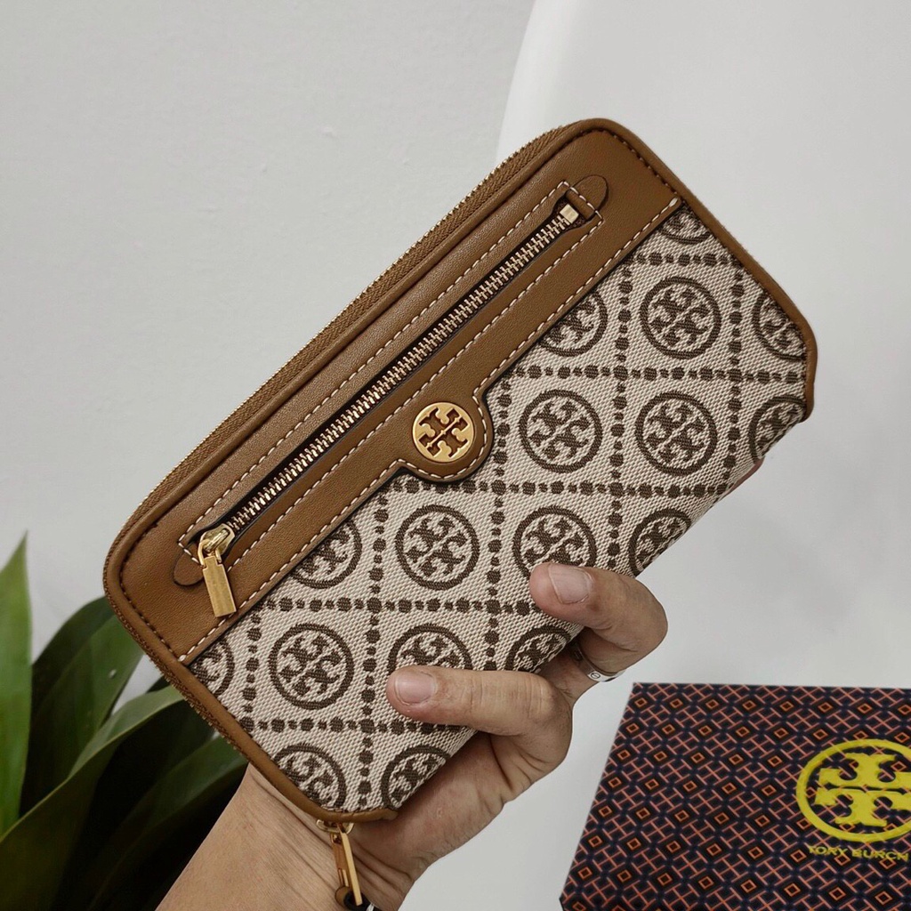 Tory Burch- T Monogram Jacquard Zip Continental Wallet 793