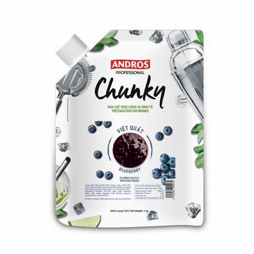 Mứt Andros Chunky Blueberry (Việt Quốc) 1Kg