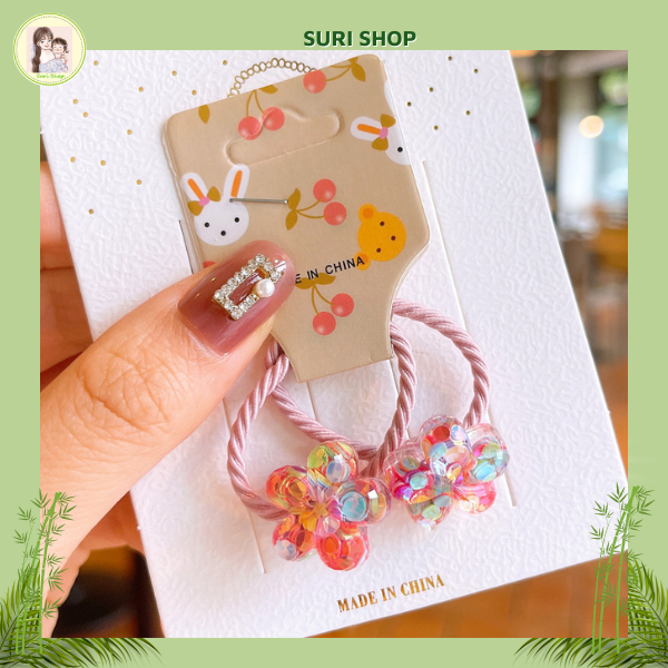 Set 2 Sợi Dây Cột Tóc Cho Bé Hình Động Vật Đáng Yêu Siêu Cute, cột tóc đẹp, cột tóc