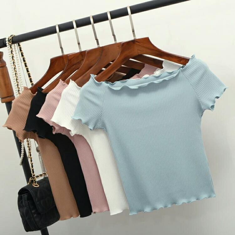 Áo Trễ vai Thun Gân Co giãn tốt