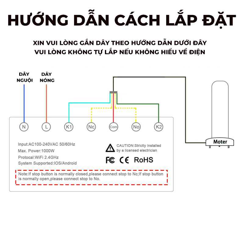 Công tắc cửa cuốn Tuya Wifi/ Zigbee Akia - Điều khiền từ xa, Hẹn giờ bật tắt, Kết nối app Smart Life, viền nhôm mặt kính cảm ứng