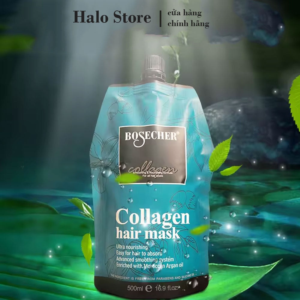 Hấp phục hồi tóc Bosecher Collagen Milano – 500 ml (Túi)