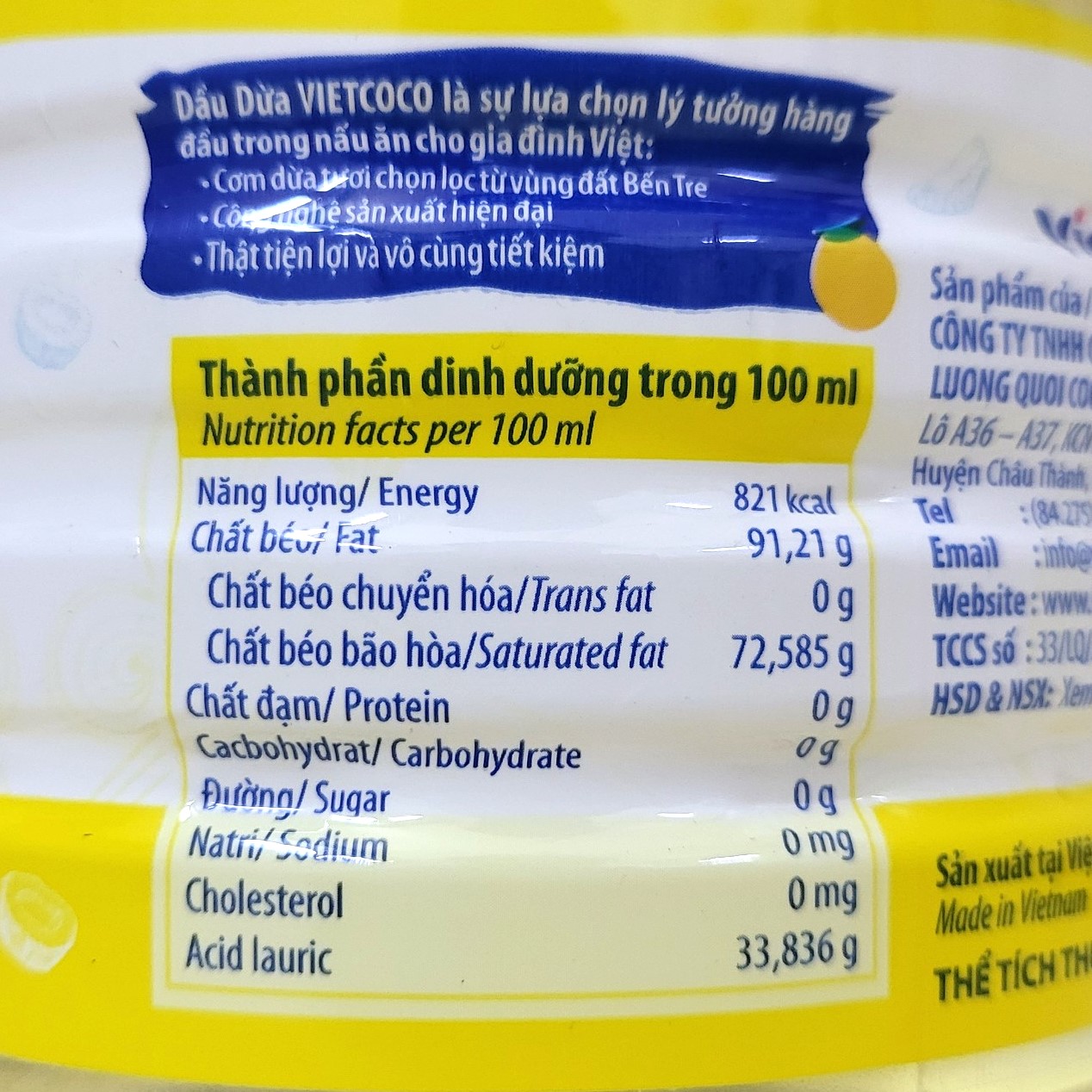 (BÌNH LỚN 2 Lít VIETCOCO) DẦU DỪA 100% NGUYÊN CHẤT (ăn kiêng) Coconut Oil (HALAL)