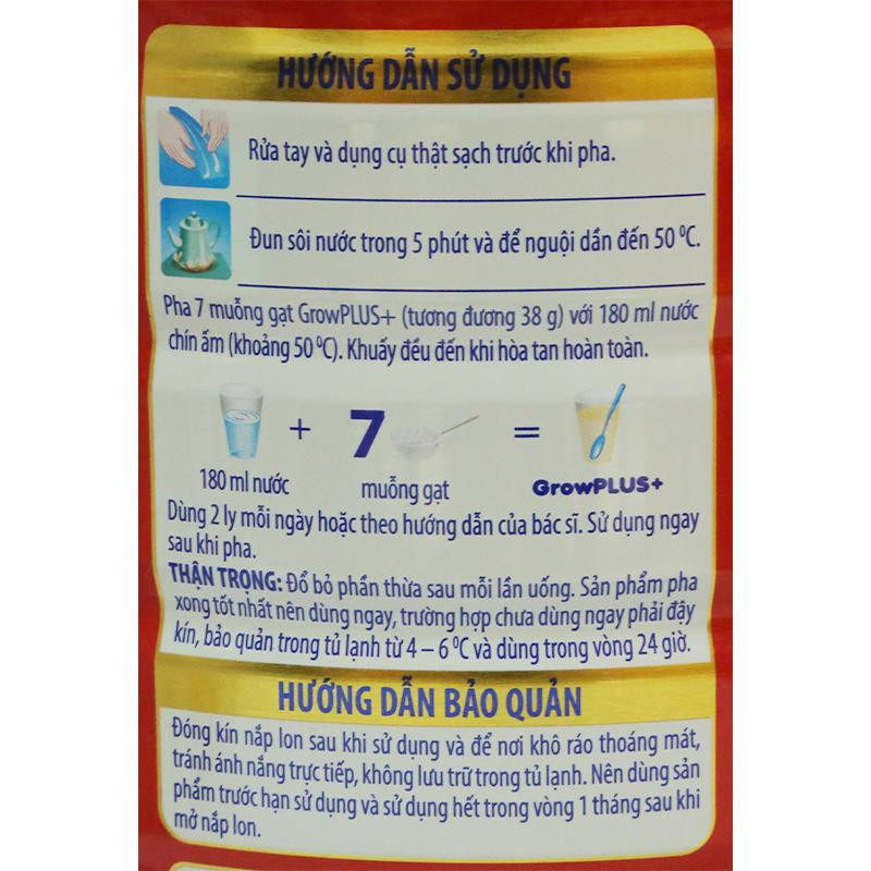 (HSD T10-2027) Sữa Bột Nutifood GrowPlus+ Suy Dinh Dưỡng Lon 780g/ 900g Đỏ.