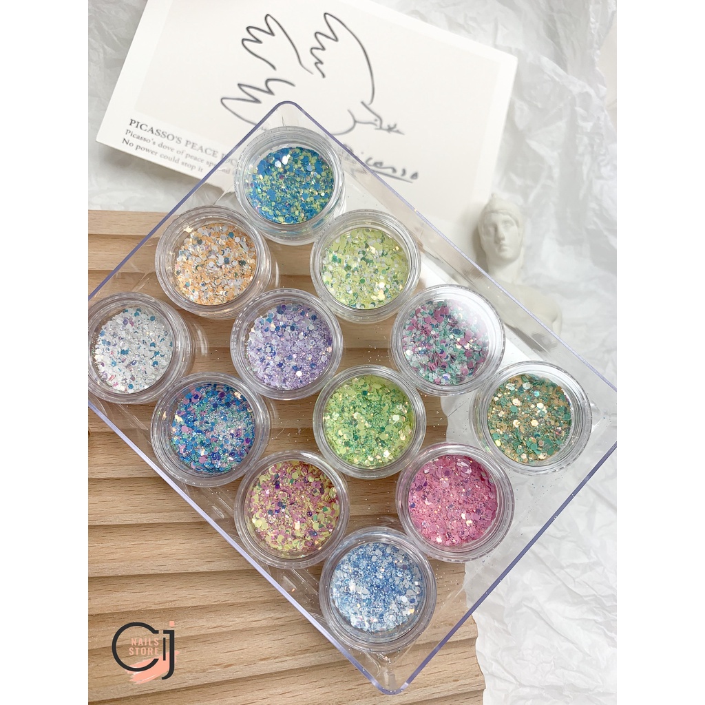 {CJ Nails Store} Nhũ ẩn phong cách Hàn