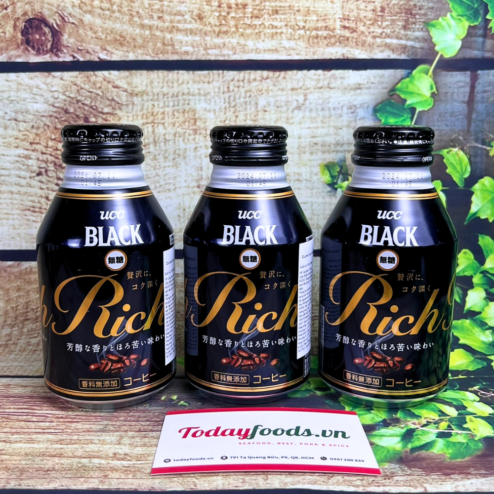 Cà Phê Đen KHÔNG ĐƯỜNG UCC (Nhật) chai nắp vặn 275G (Black Coffee)