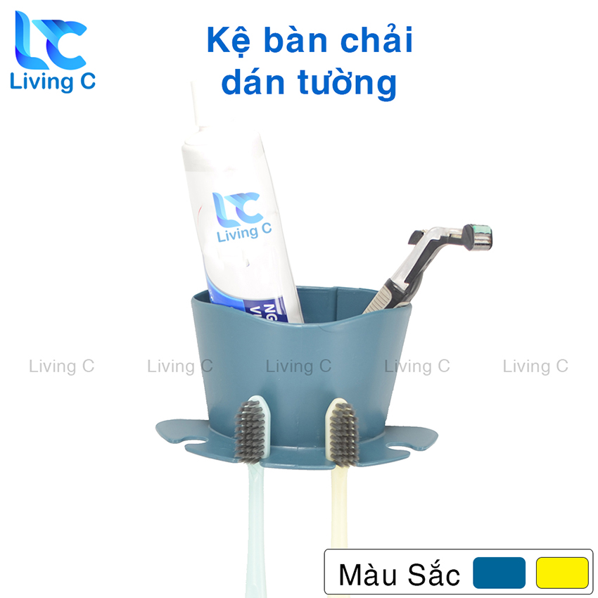 BÁO GIÁ Kệ Đựng Bàn Chải | Shopee Lazada Sendo Tiki mới nhất 14 Kệ đựng bàn chải đánh răng Living C K47, giá kệ đựng bàn chải kem đánh răng dán tường phòng tắm tiện lợi hình BÁNH RĂNG