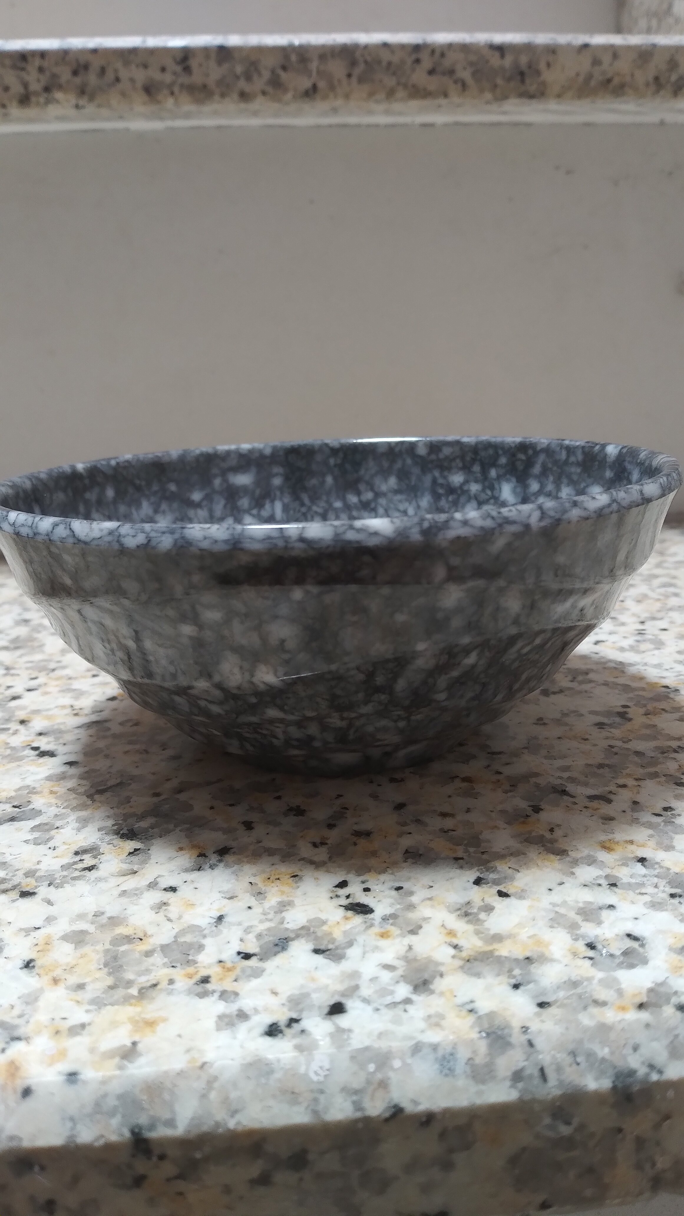 Chén(bát) cơm nhựa Melamine vân đá đen
