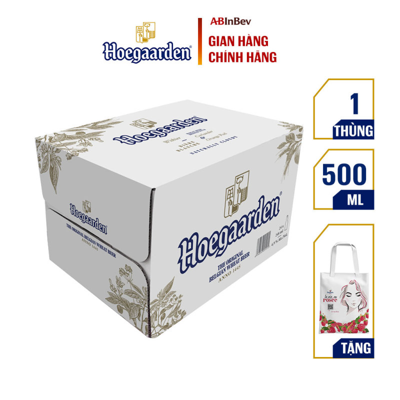 Thùng 12 lon bia Hoegaarden White (500ml/lon) -  Dòng Bia Lúa Mì Xuất Xứ Từ Bỉ