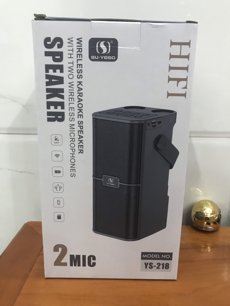 Loa karaoke bluetooth YS218, 2 bass mẫu mới