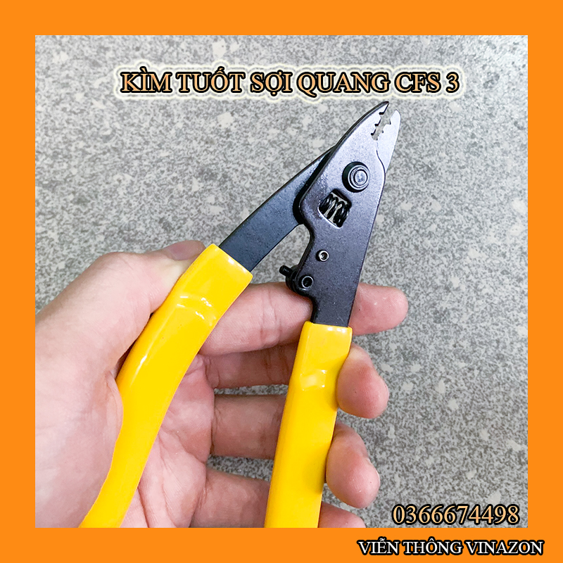 Kìm tuốt sợi quang 3 lỗ vàng