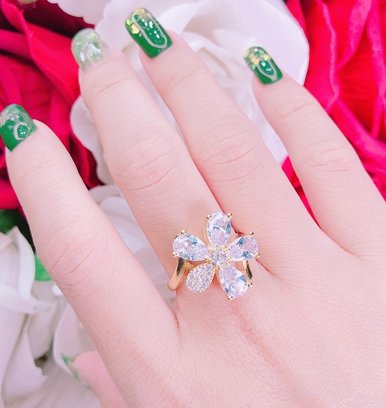 [HCM]Nhẫn nữ nhẫn nữ đẹp mạ vàng cao cấp hoa mai vàng đính ngọc trai ngậm đá pha lê đỏ sáng lấp lánh thiết kế sang trọng đẳng cấp Trang Sức Gami VN04091920 - đeo đi tiệc đi chơi làm công sở cực sang chản