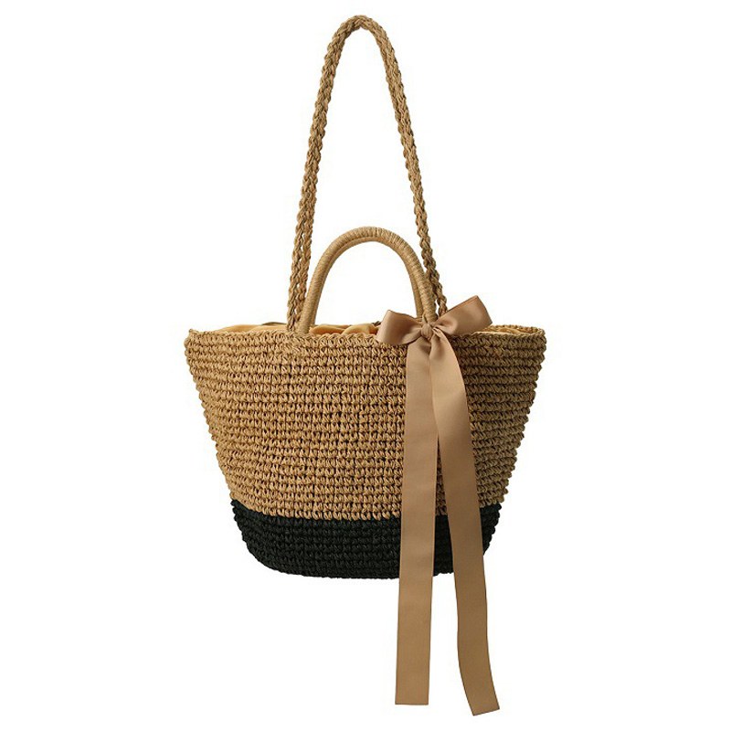Túi cói đi biển tote thắt nơ dễ thương - bích phương sốp
