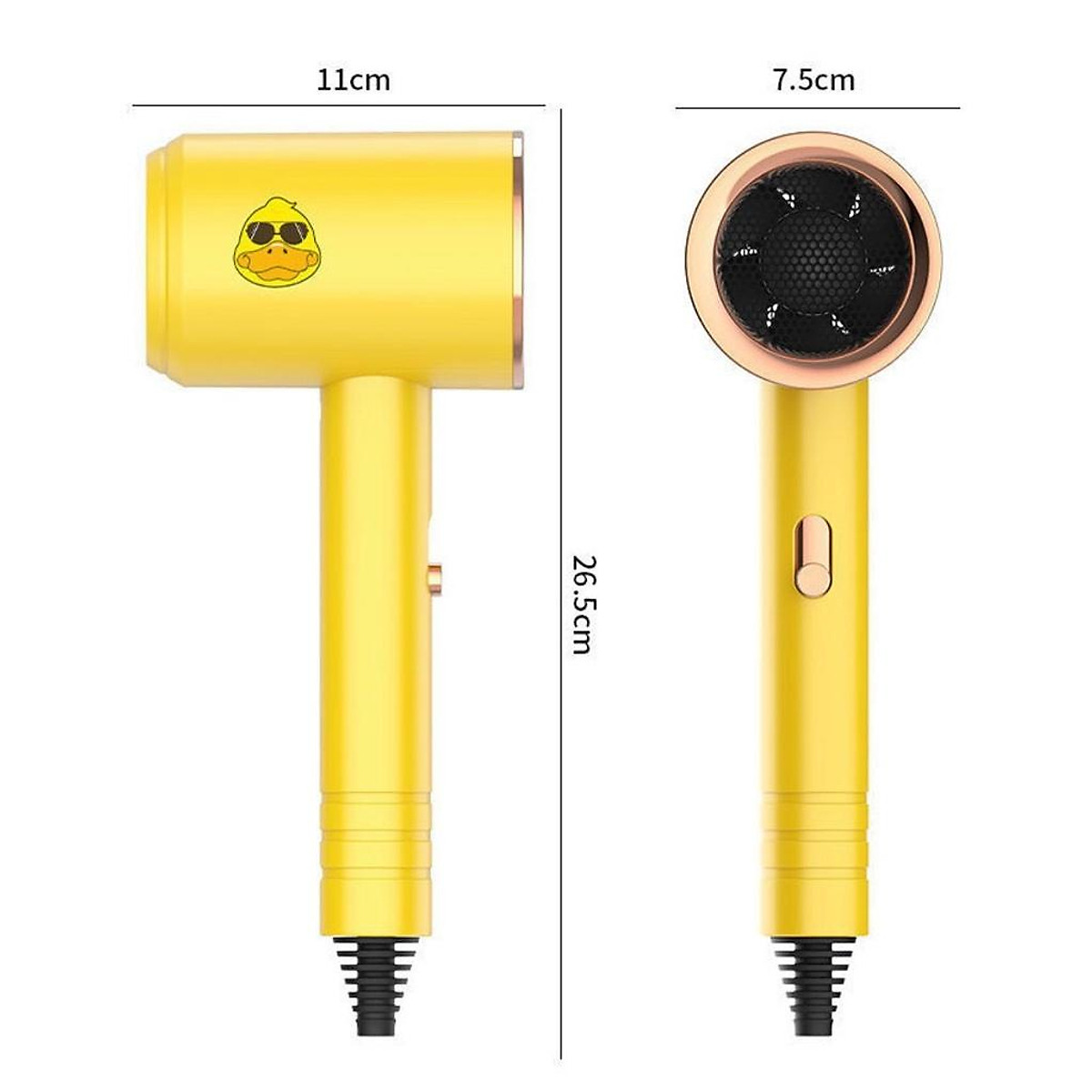 Lucky Duck 1200W 2-Way Hot and Cold Noiseless Hair Dryer