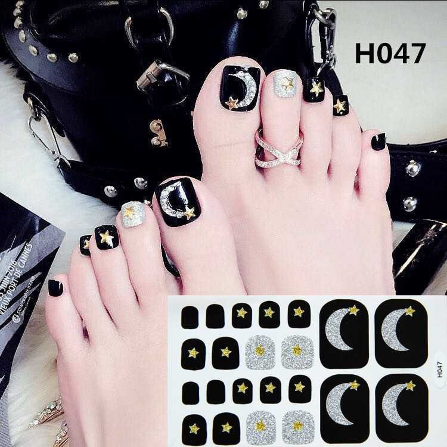 Set 24 móng chân trăng sao MS 042