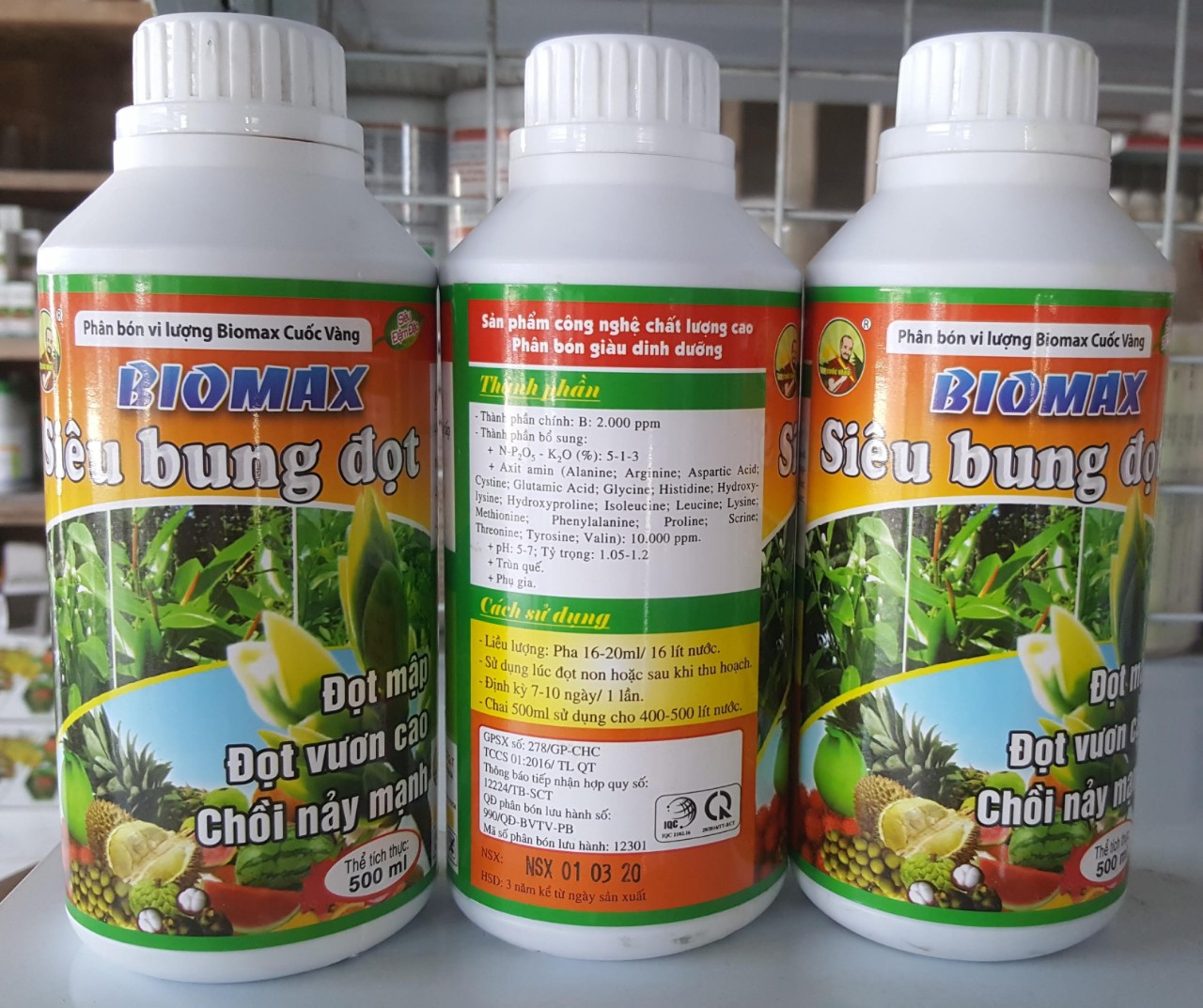 Phân bón vi lượng BIOMAX  - Siêu dung đọt - Chai 500ml