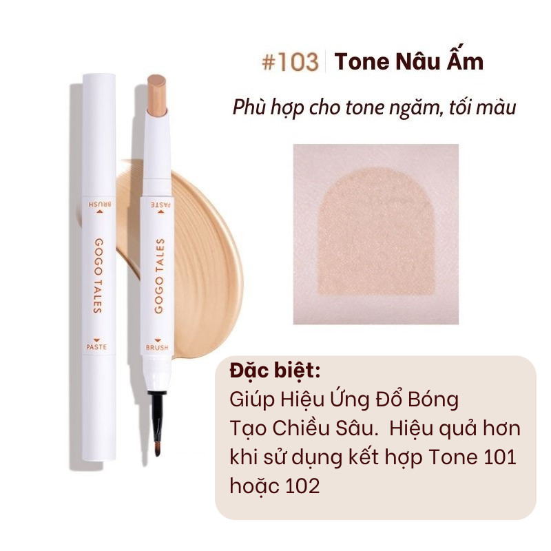 Bút che khuyết điểm 2 đầu gogo tales flawless soft and moist gt341 - gogo tales
