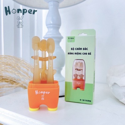 Bộ chăm sóc răng miệng Honper 3 in 1 cho bé yêu từ 0-18 tháng